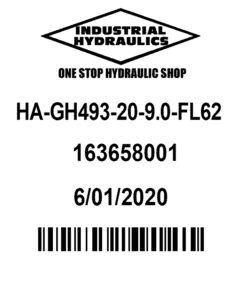 Industrial Hydraulics QR scan barcoded hose tag, designed for quick and easy identification and ordering of hose assemblies through our new database system.
