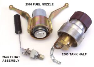 EDCA refuelling nozzle, float assembly and tank half used in safe and efficient rail fuel systems.